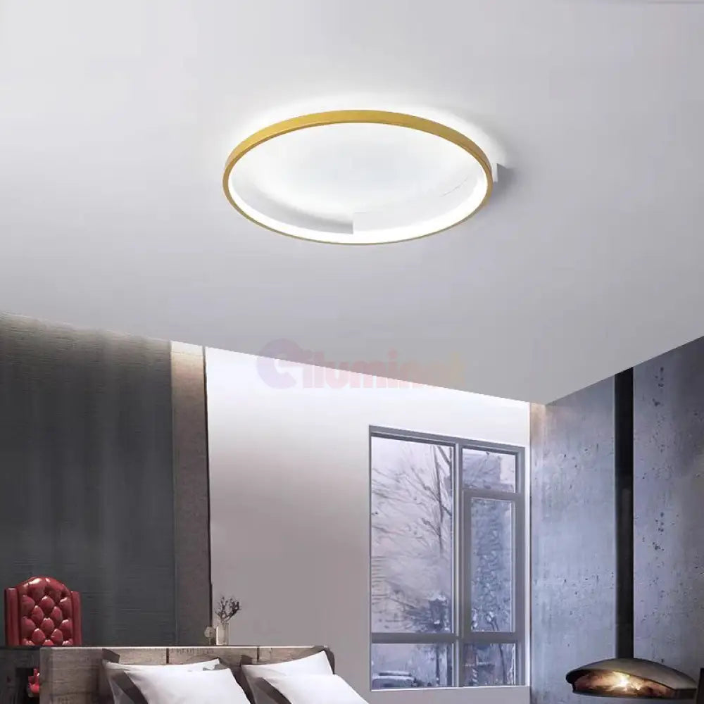 Lustra LED Aplicata JORY White&Gold Telecomanda Echivalent 600W Lighting Fixtures