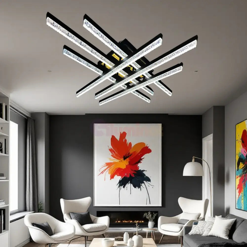 Lustra LED Aplicata Mira WG5131-6A NEAGRA / CRISTAL Chandeliers