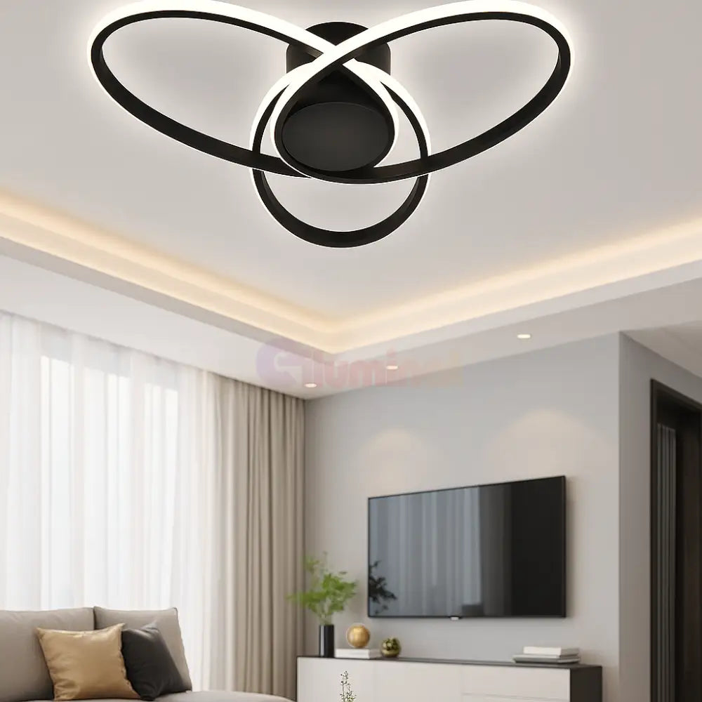 Lustra LED Aplicata OSEN Black Telecomanda Echivalent 780W Lighting Fixtures