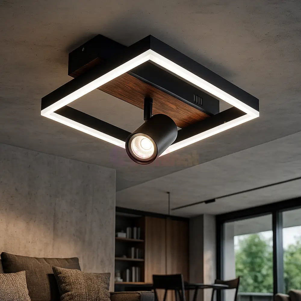 Lustra LED Zenn Telecomanda Wifi 2.4G Black 3 Culori G4227 NEAGRA / SQUARE DESIGN Lighting Fixtures