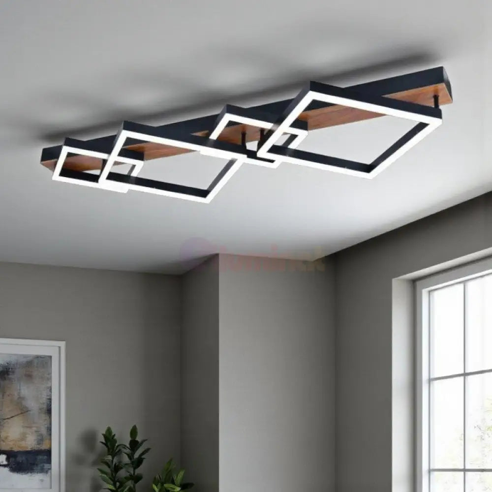 Lustra LED Suspendata Zenn Telecomanda Wifi 2.4G Black 3 Culori NEAGRA / SQUARE DESIGN Lighting Fixtures