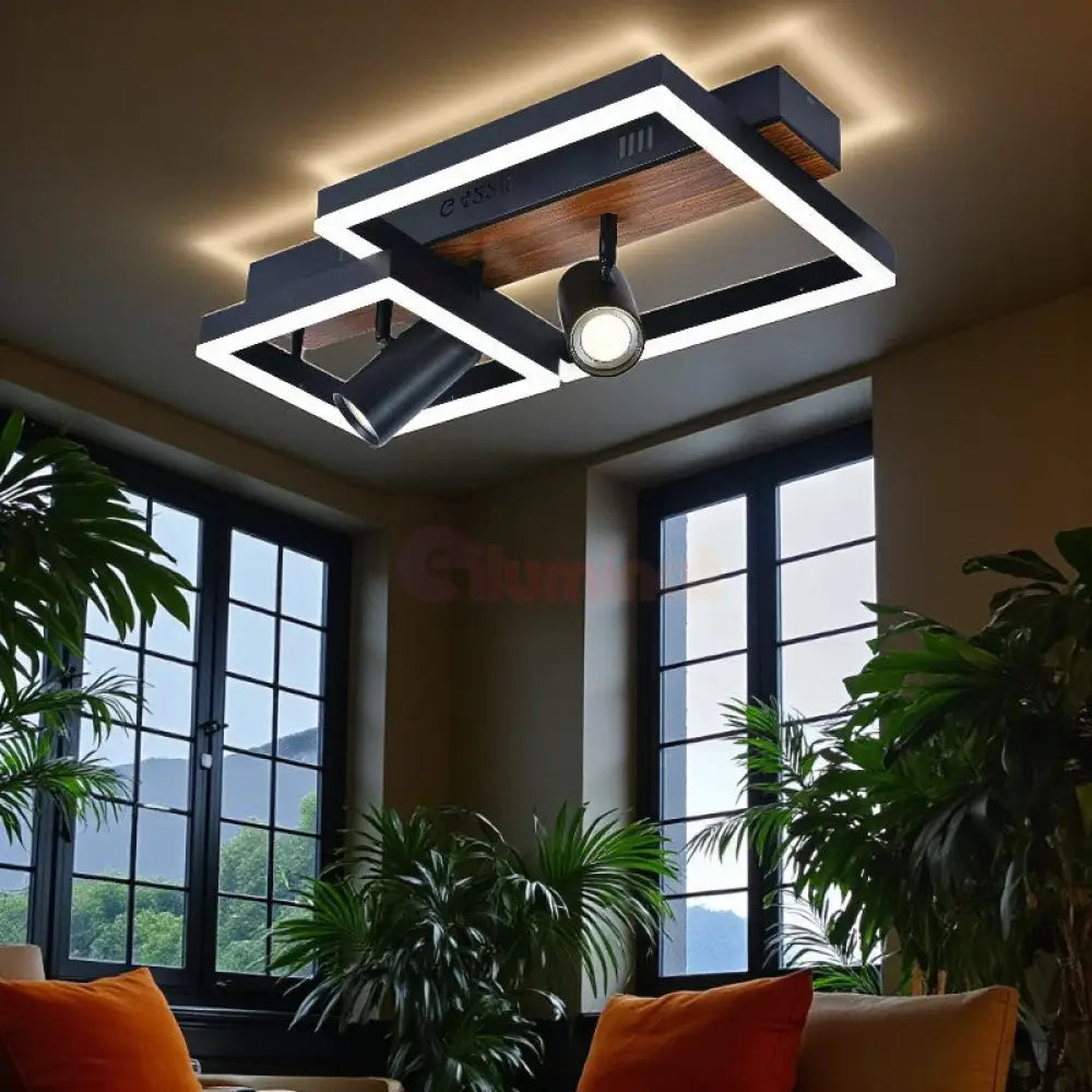 Lustra LED Zenn Telecomanda Wifi 2.4G Black 3 Culori G4228 NEAGRA / SQUARE DESIGN Lighting Fixtures
