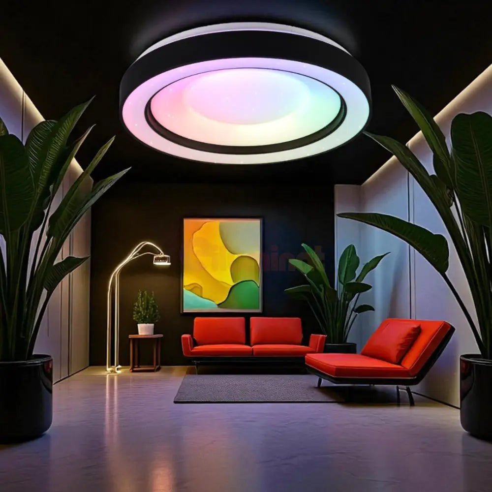Lustra LED ARCO Black RGB NEAGRA / CIRCLE DESIGN Lighting Fixtures
