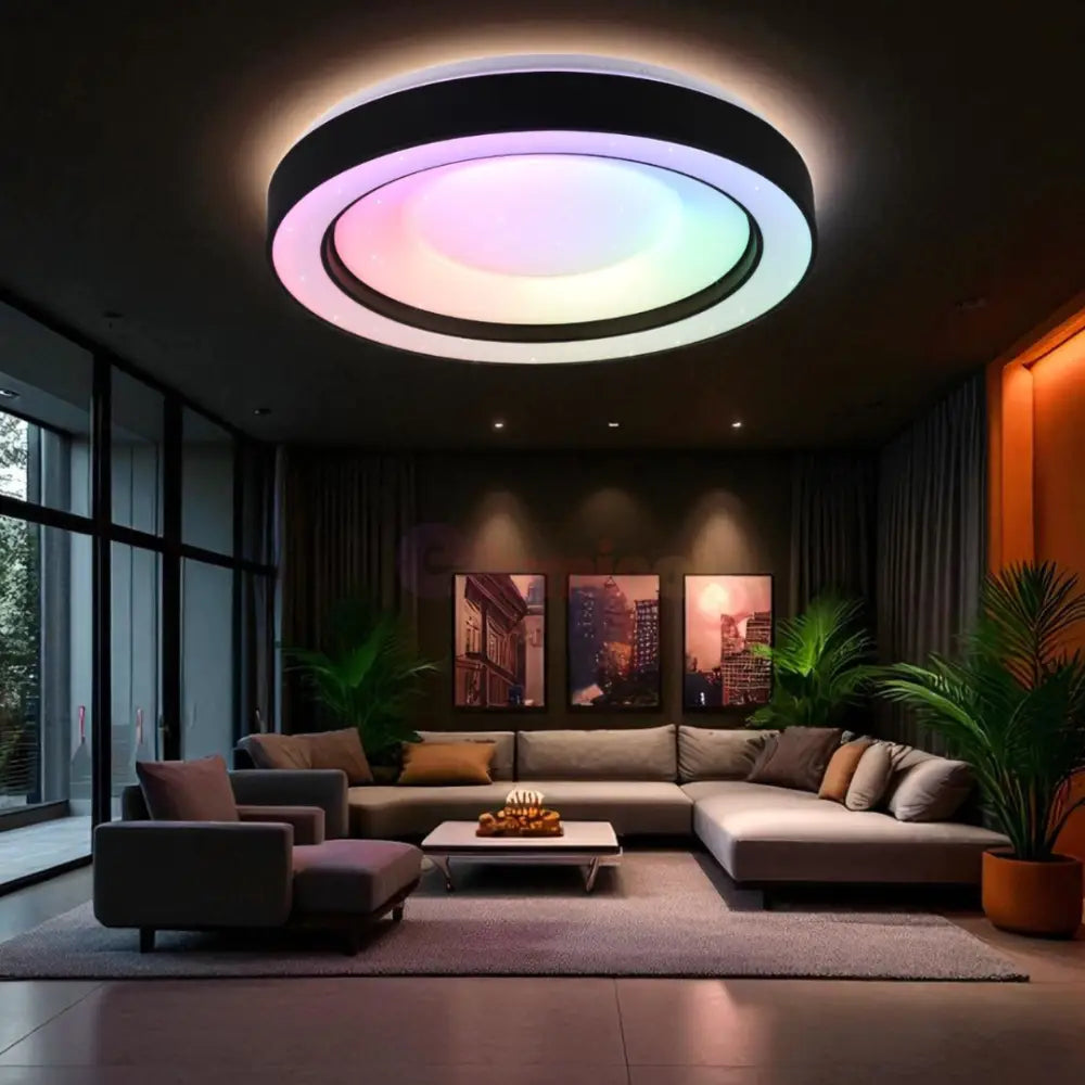 Lustra LED ARCO Black RGB NEAGRA / CIRCLE DESIGN Lighting Fixtures