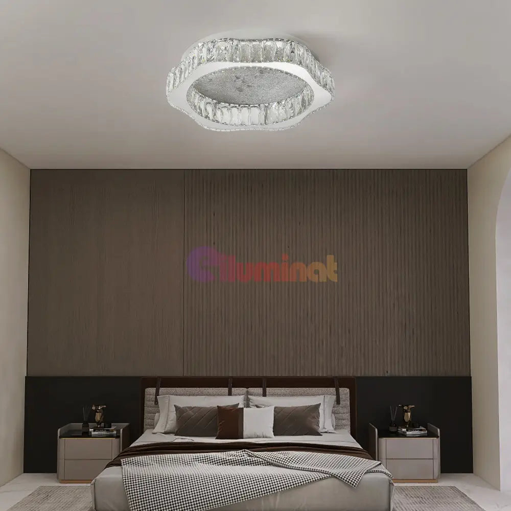 Lustra LED Argintie Splash Crystal Telecomanda Chandeliers Crystal