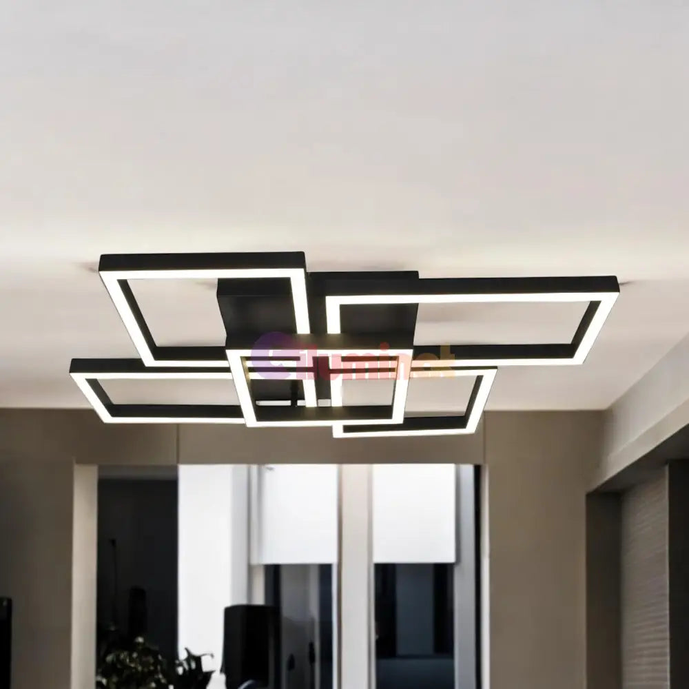 Lustra Led Arteon Black 3 + 2 Echivalent 400W Telecomanda Lighting Fixtures