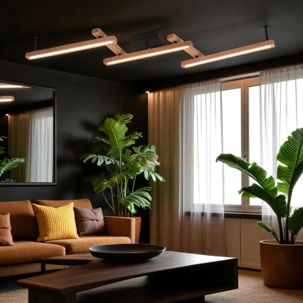 Lustra LED Aplicata WOOD BELLARI LEMN Lighting Fixtures