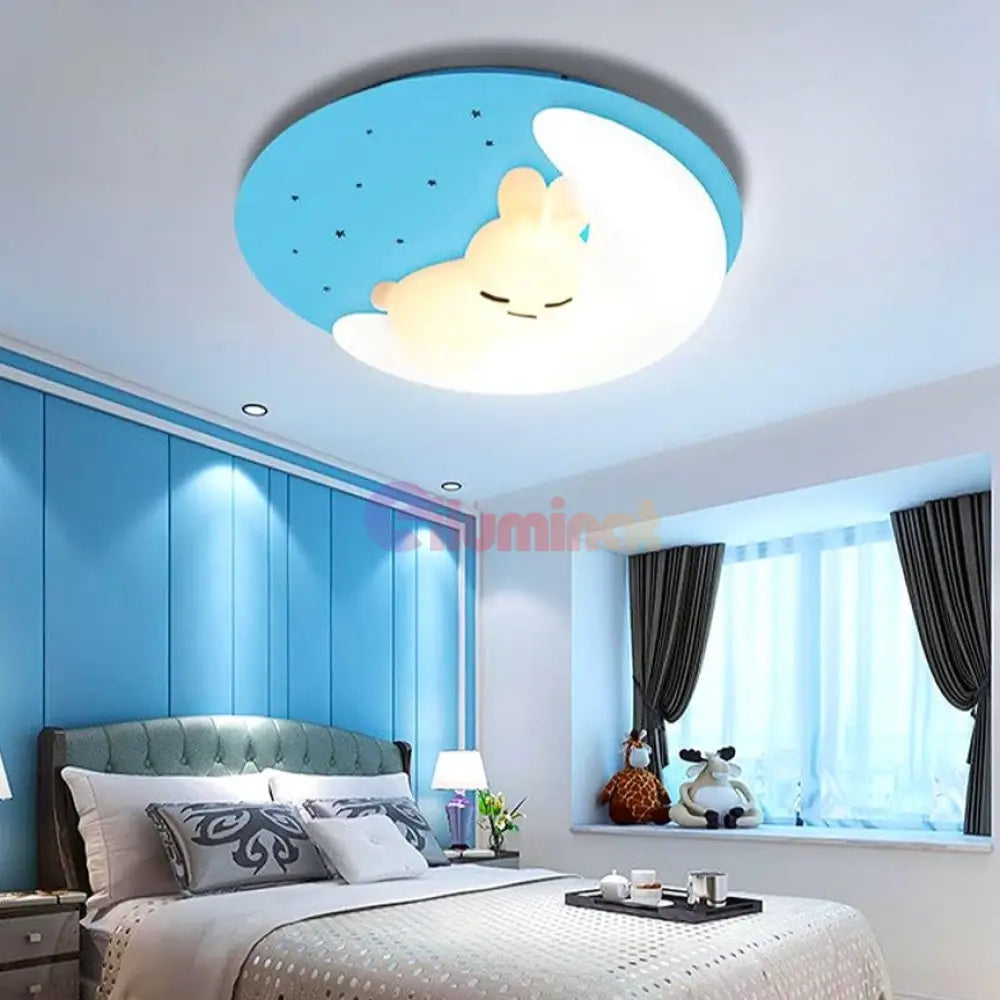 Lustra Led Blue Sleepy Bunny Echivalent 300W Telecomanda Lighting Fixtures