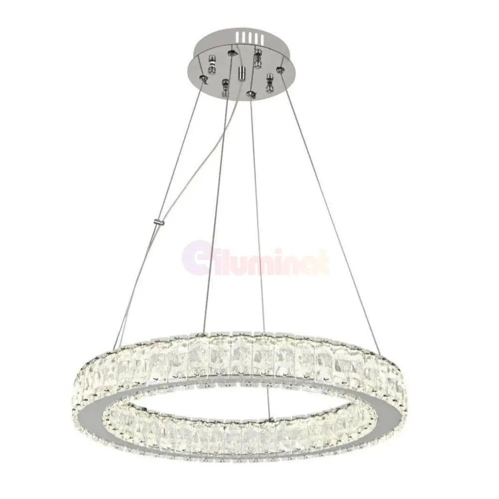 Lustra LED Suspendata Silver Crystal 1 Segment Rotund 75171/500 ARGINTIE / SUSPENDATE / 50CM Lighting Fixtures