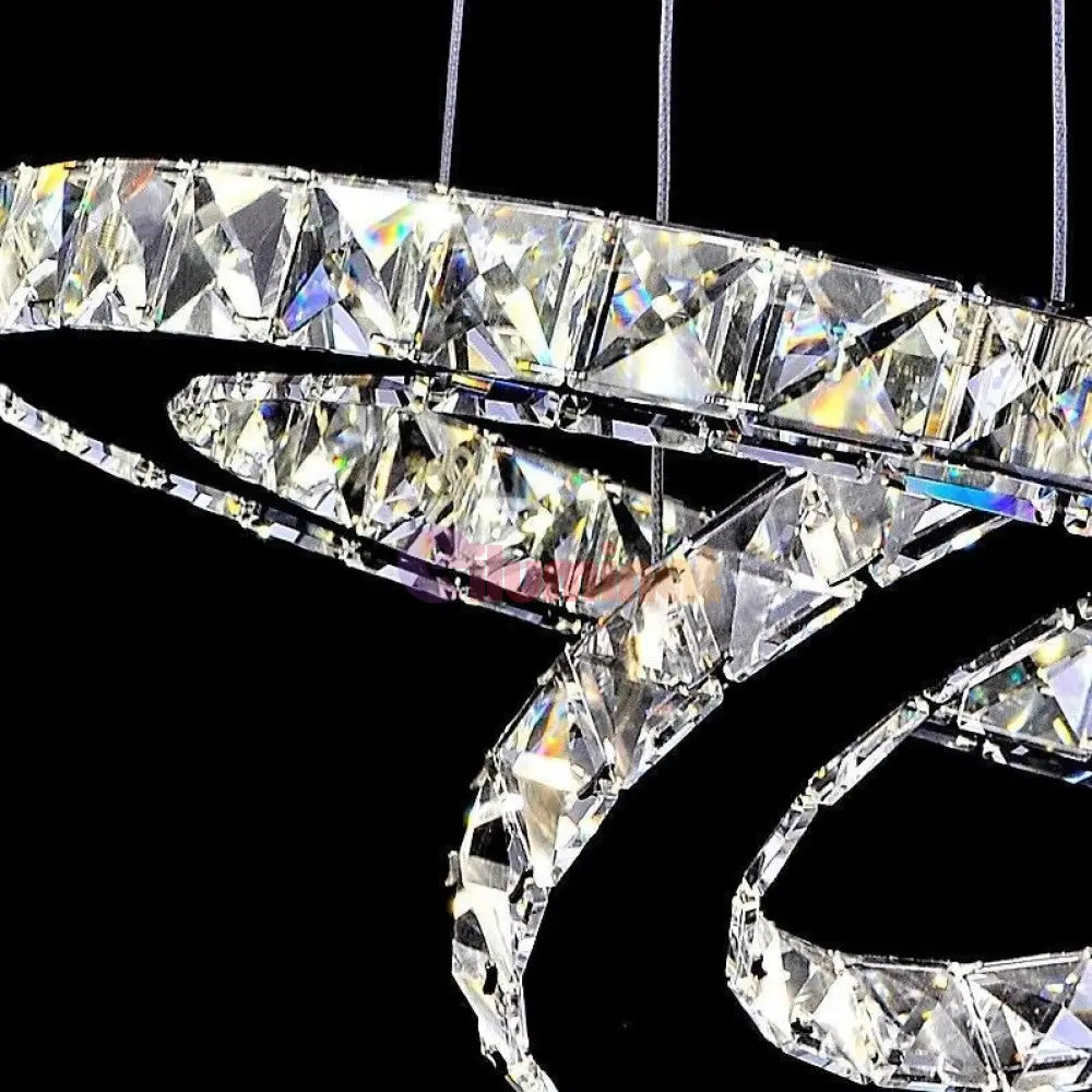 Lustra Led 120W Cristal 3 Segmente Telecomanda Chandeliers Crystal