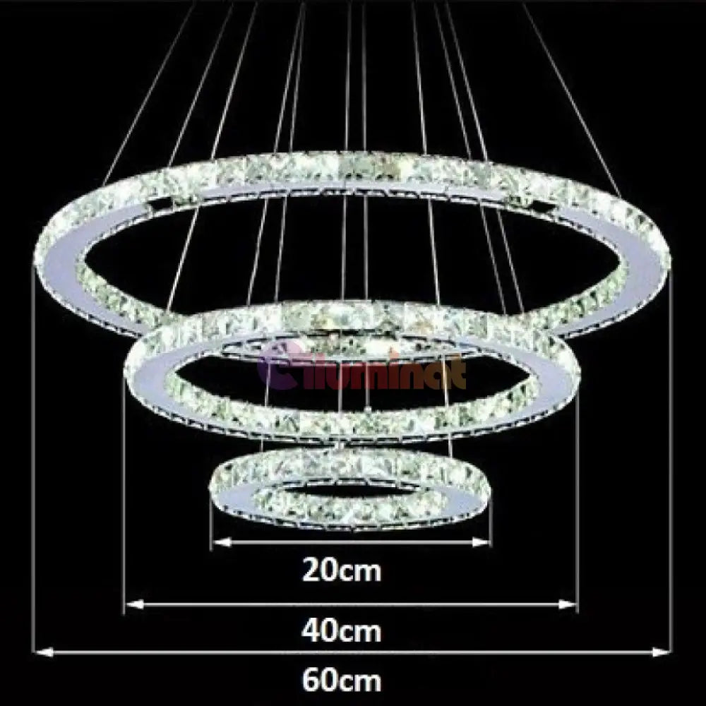 Lustra Led 120W Cristal 3 Segmente Telecomanda Chandeliers Crystal