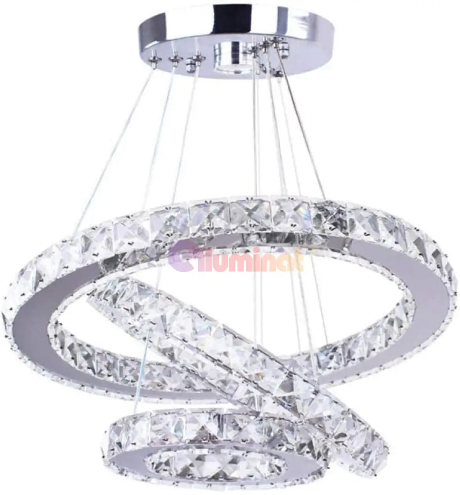 Lustra Led 120W Cristal 3 Segmente Telecomanda Chandeliers Crystal