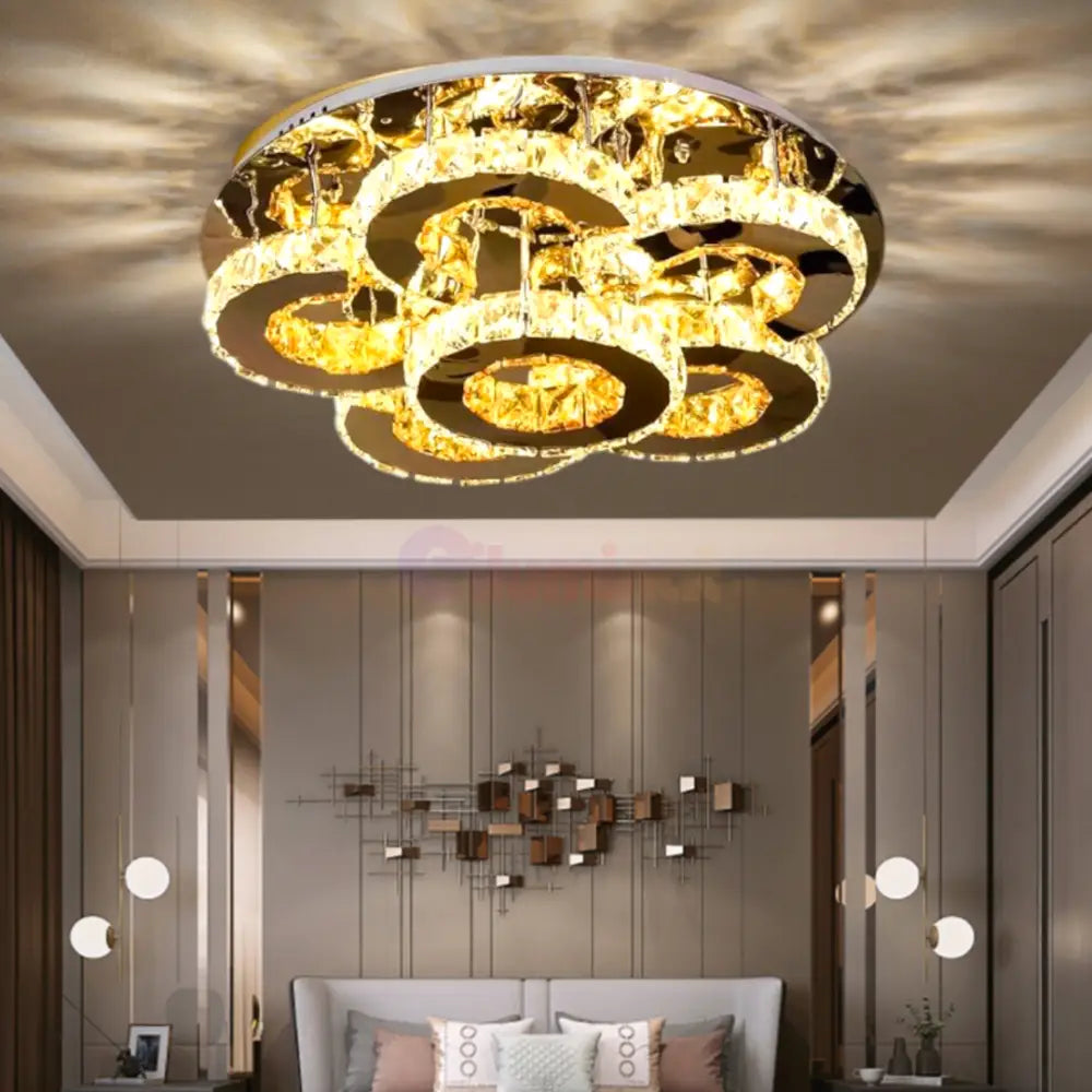 Lustra LED Elegance Aurora Cristal Telecomanda CHROME / 50CM / CRISTAL Chandeliers
