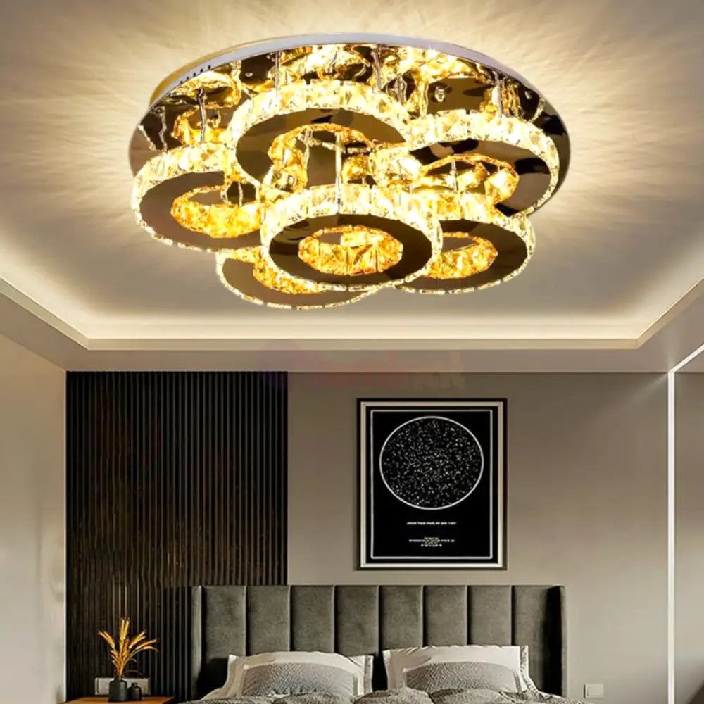 Lustra LED Elegance Aurora Cristal Telecomanda CHROME / 50CM / CRISTAL Chandeliers