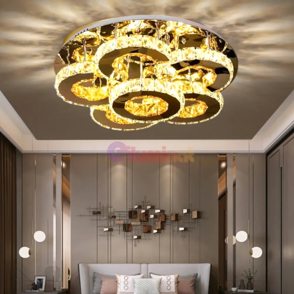 Lustra LED Elegance Aurora Cristal Telecomanda CHROME / 50CM / CRISTAL Chandeliers
