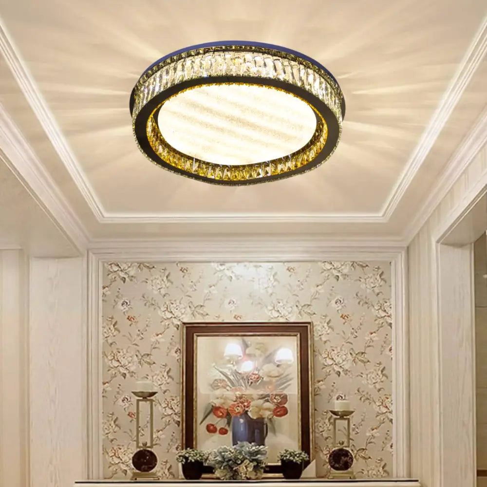 Lustra LED Aplicata Glamour Halo Cristal Telecomanda Chandeliers