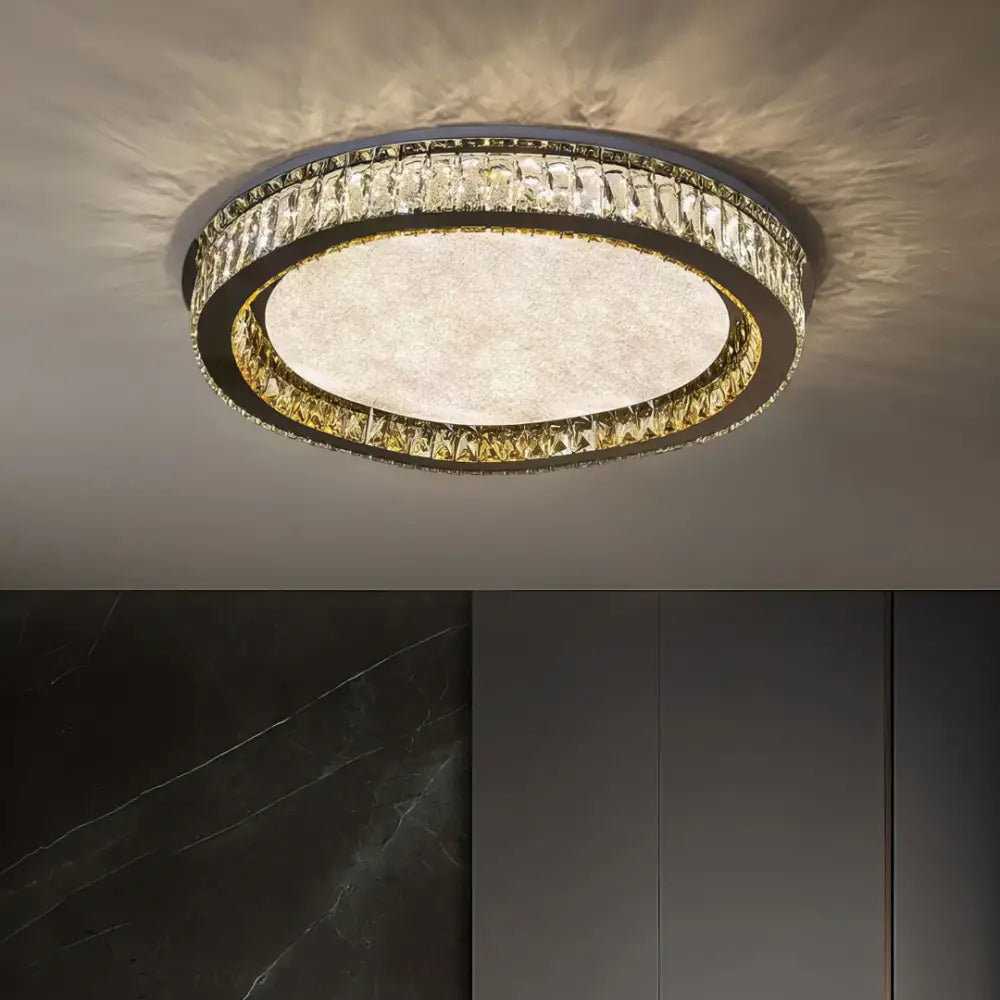 Lustra LED Aplicata Glamour Halo Cristal Telecomanda Chandeliers