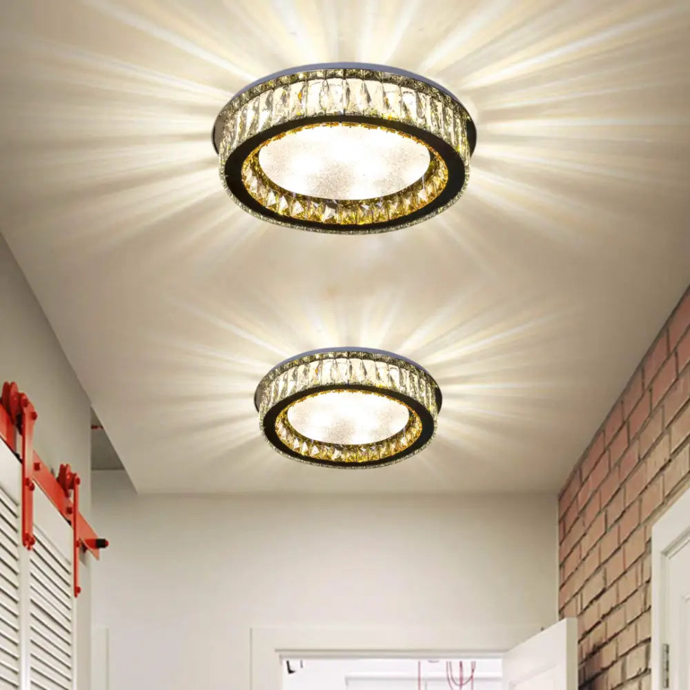 Lustra LED Aplicata Glamour Halo Cristal Telecomanda Chandeliers