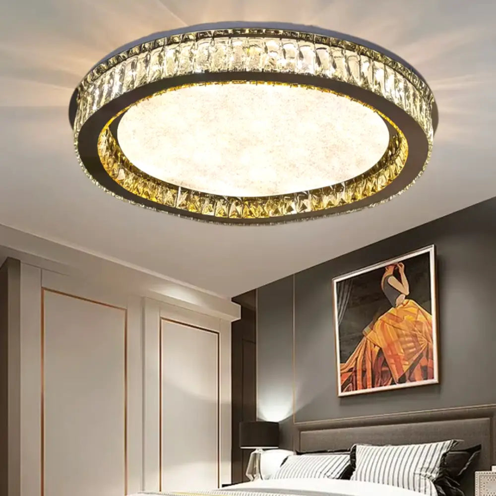 Lustra LED Aplicata Glamour Halo Cristal Telecomanda Chandeliers