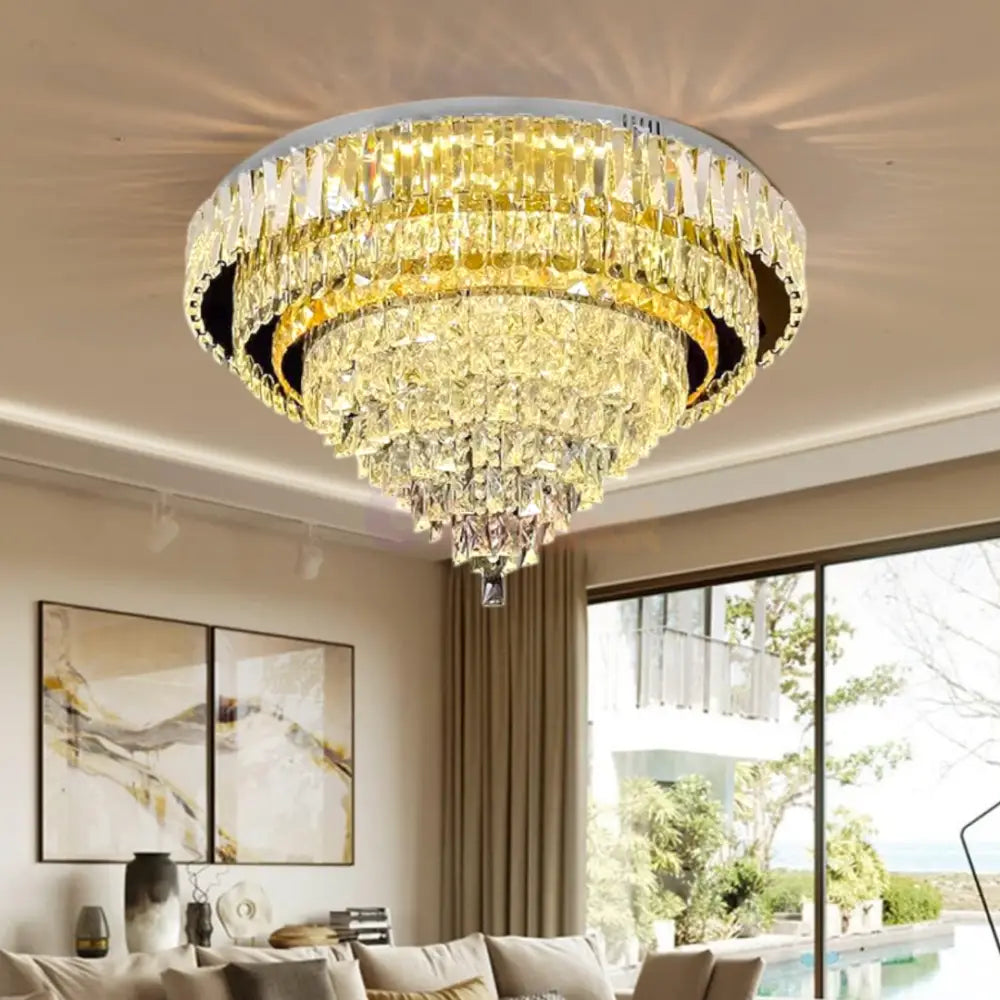 Lustra LED Aplicata Grand Aura Cristal Telecomanda Chandeliers