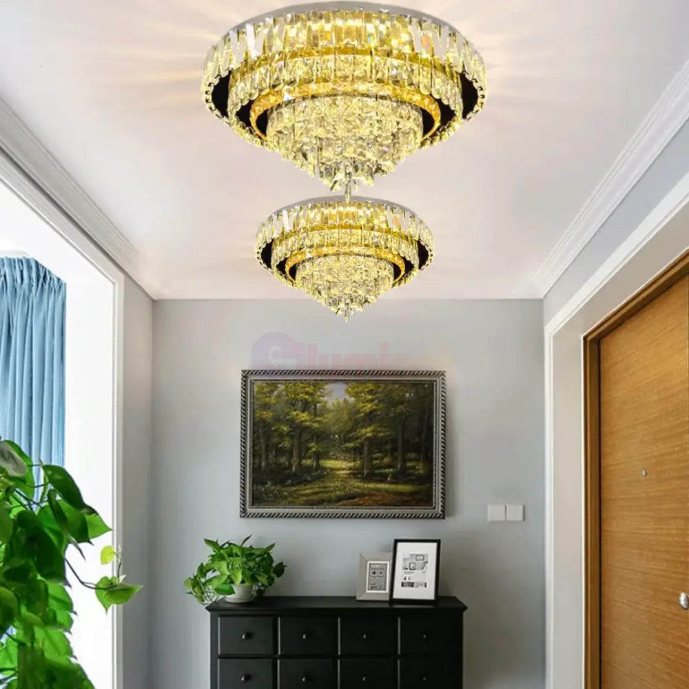 Lustra LED Aplicata Grand Aura Cristal Telecomanda Chandeliers