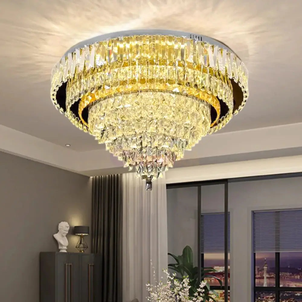 Lustra LED Aplicata Grand Aura Cristal Telecomanda Chandeliers