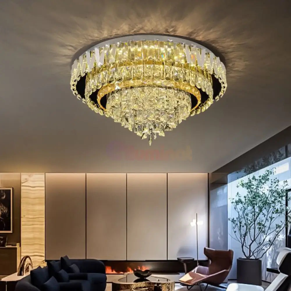 Lustra LED Aplicata Grand Aura Cristal Telecomanda Chandeliers