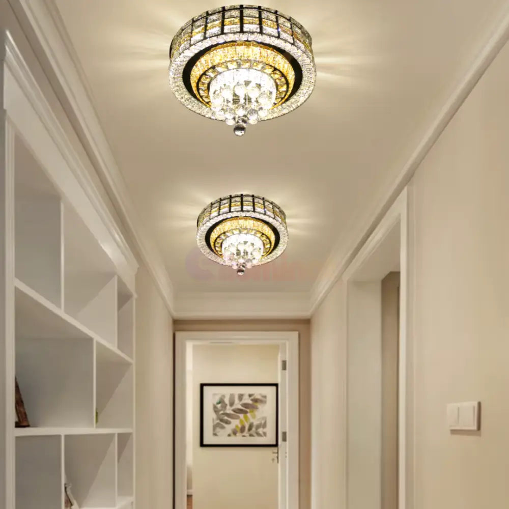 Lustra LED Aplicata Luxor Gold Cristal Telecomanda Chandeliers