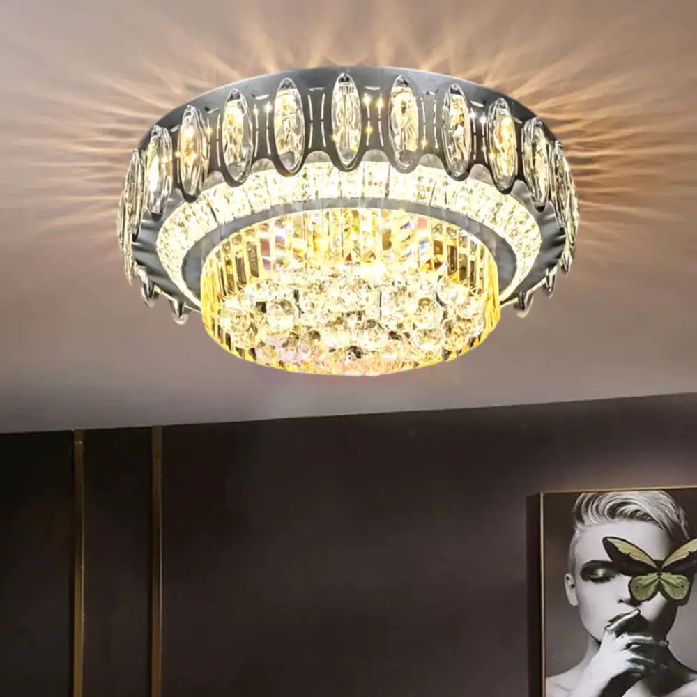 Lustra LED Aplicata Majestic Crown Cristal Telecomanda Chandeliers