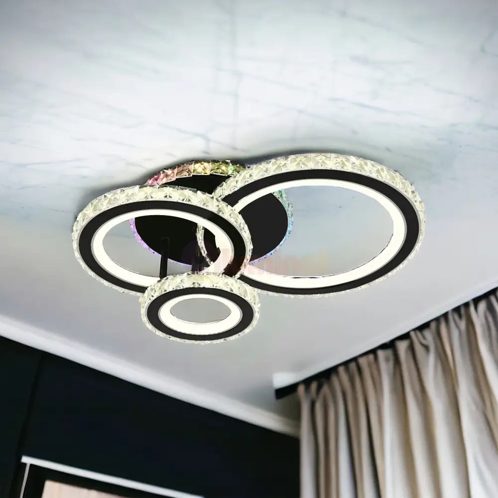 Lustra Led Cristal Ciryla Black Rgb Echivalent 500W Lighting Fixtures