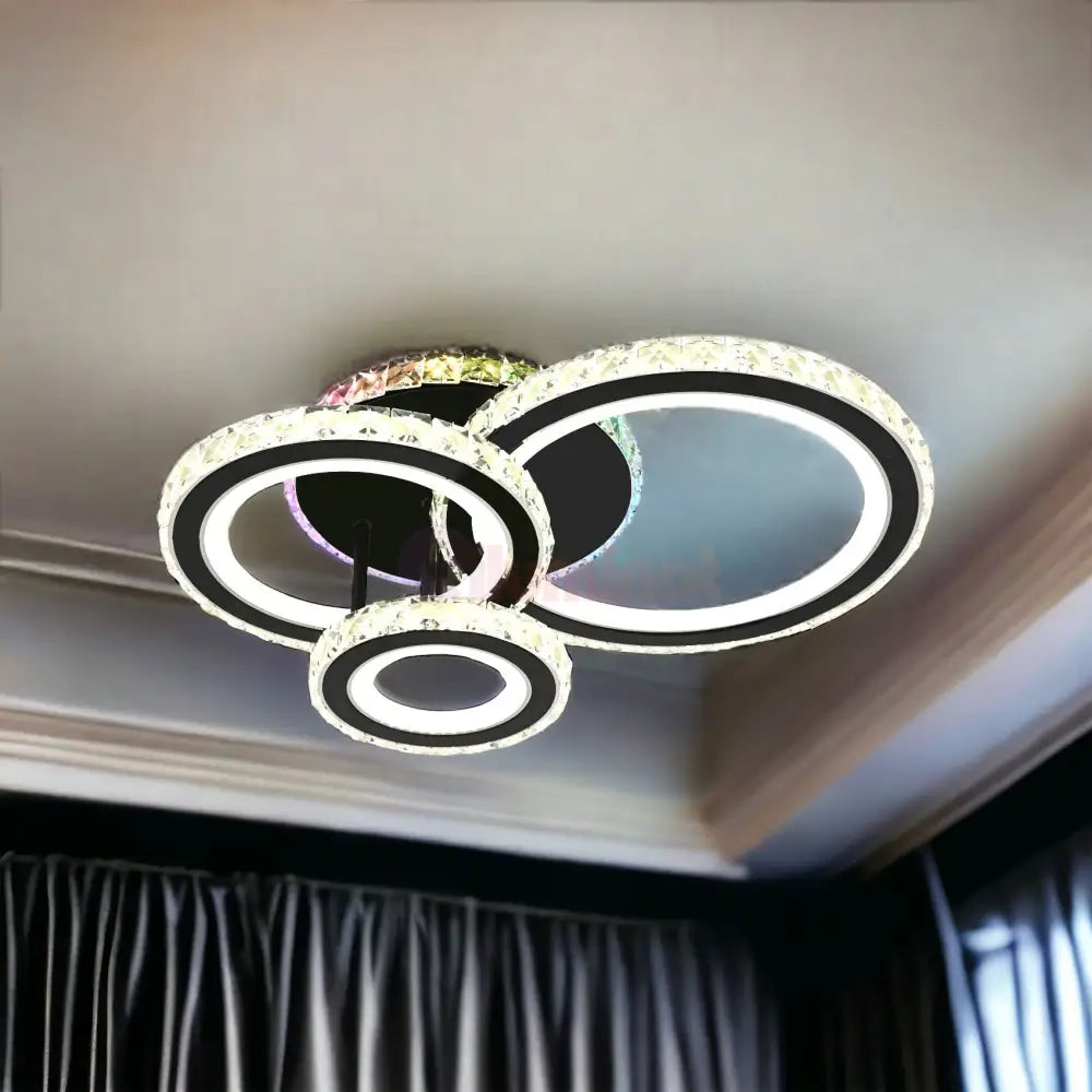 Lustra Led Cristal Ciryla Black Rgb Echivalent 500W Lighting Fixtures
