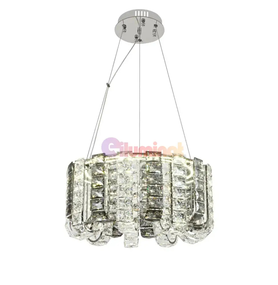 Lustra LED Cristal DAKAR Echivalent 400W Telecomanda CRISTAL / CHROME / 50CM Ceiling Light Fixtures