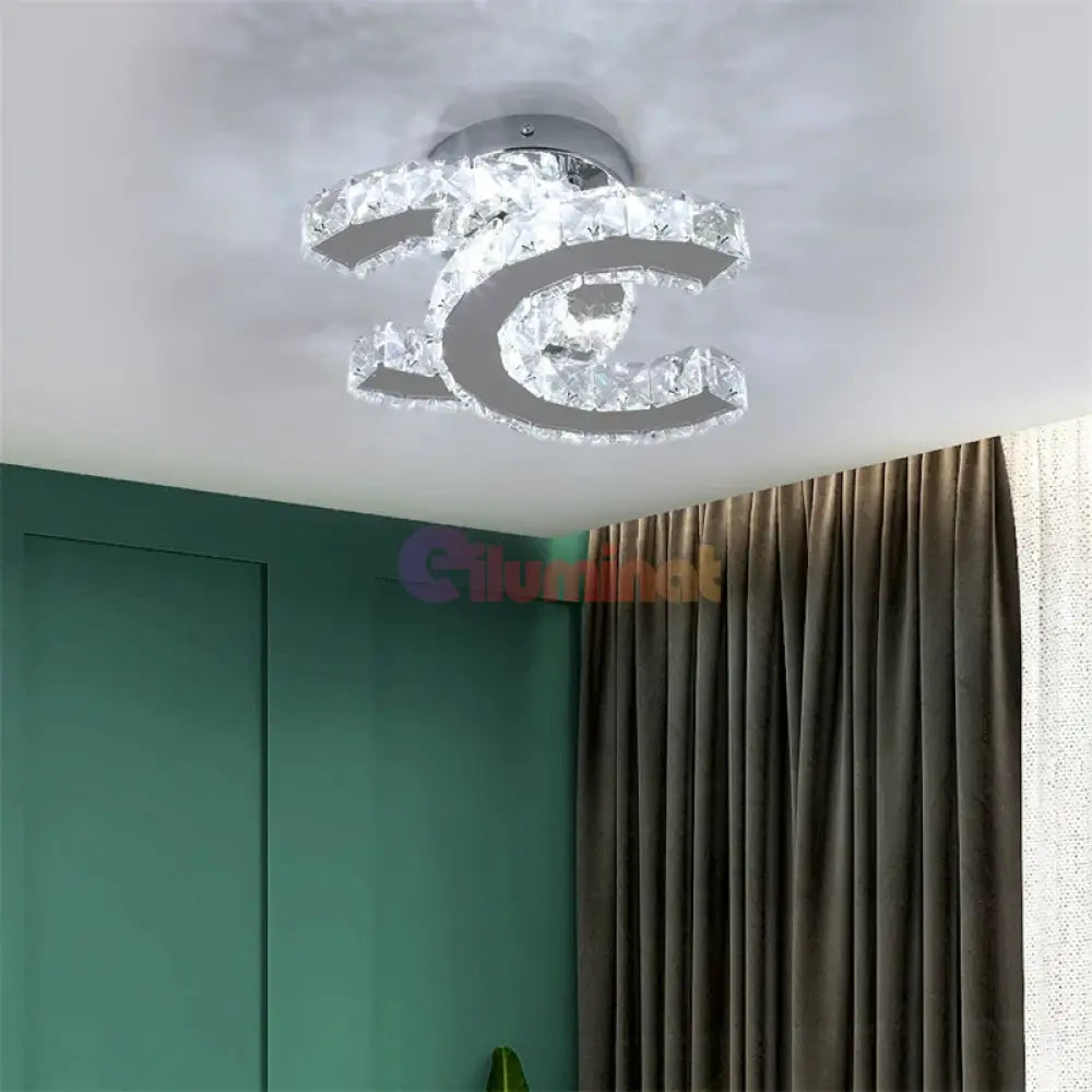 Lustra Led Cristal Double C Echivalent 200W Lighting Fixtures