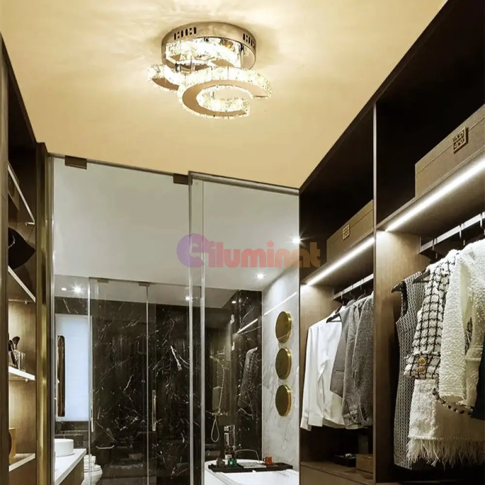 Lustra Led Cristal Double C Echivalent 200W Lighting Fixtures