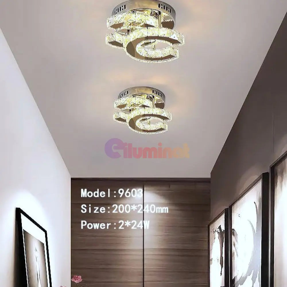 Lustra Led Cristal Double C Echivalent 200W Lighting Fixtures