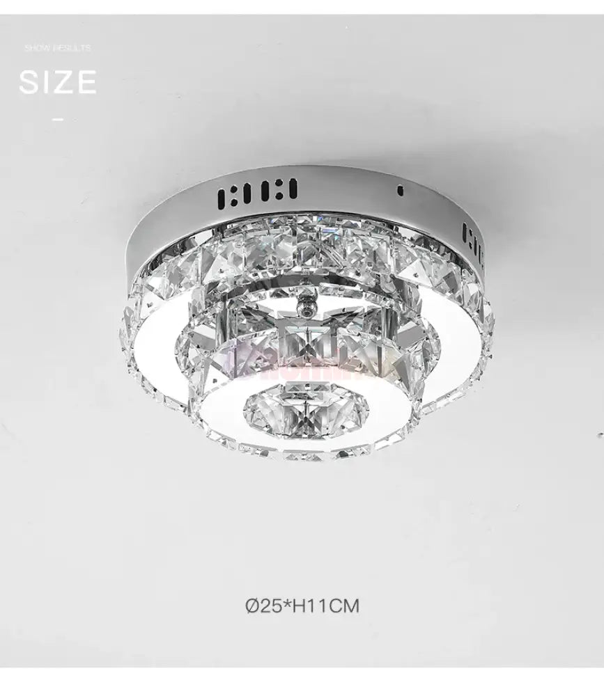 Lustra Led Cristal Double Circle Echivalent 200W Lighting Fixtures