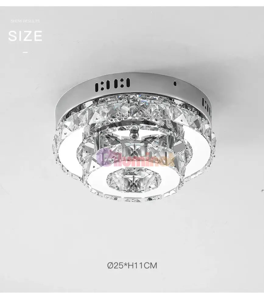 Lustra Led Cristal Double Circle Echivalent 200W Lighting Fixtures