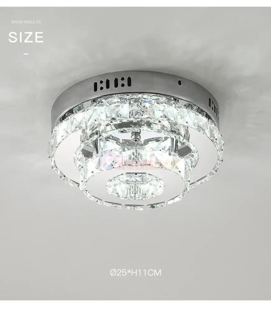 Lustra Led Cristal Double Circle Echivalent 200W Lighting Fixtures