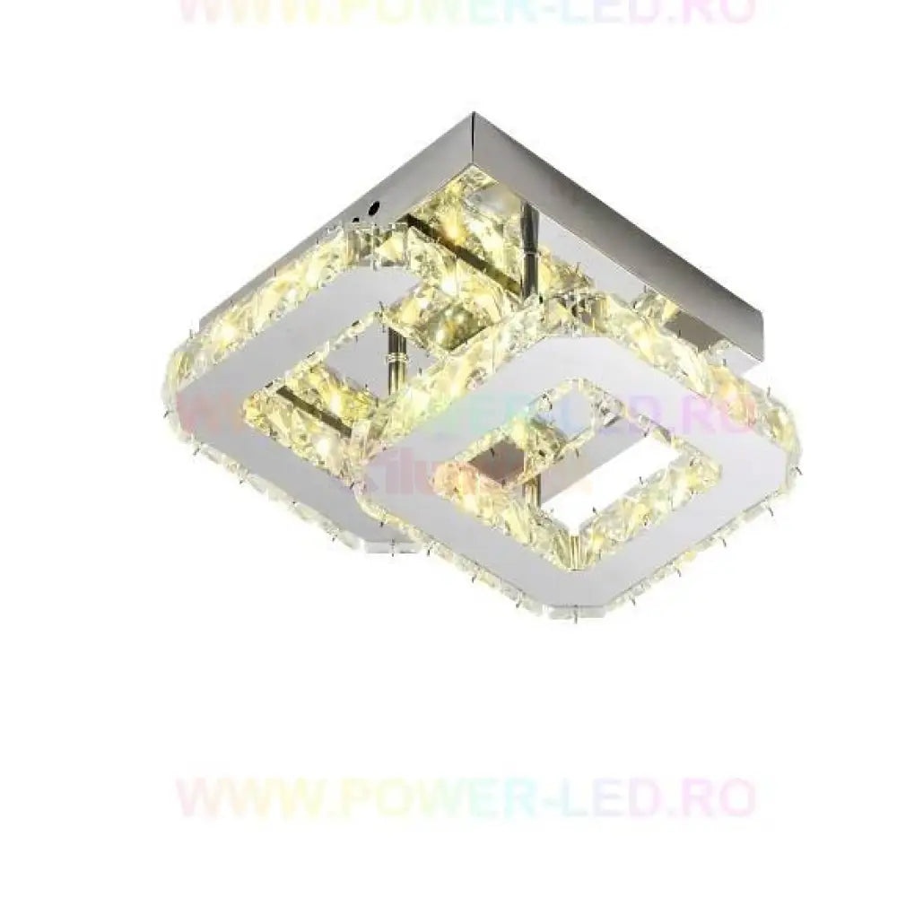 Lustra Led Cristal Double Square Echivalent 200W Lighting Fixtures