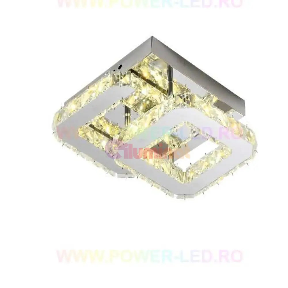 Lustra Led Cristal Double Square Echivalent 200W Lighting Fixtures