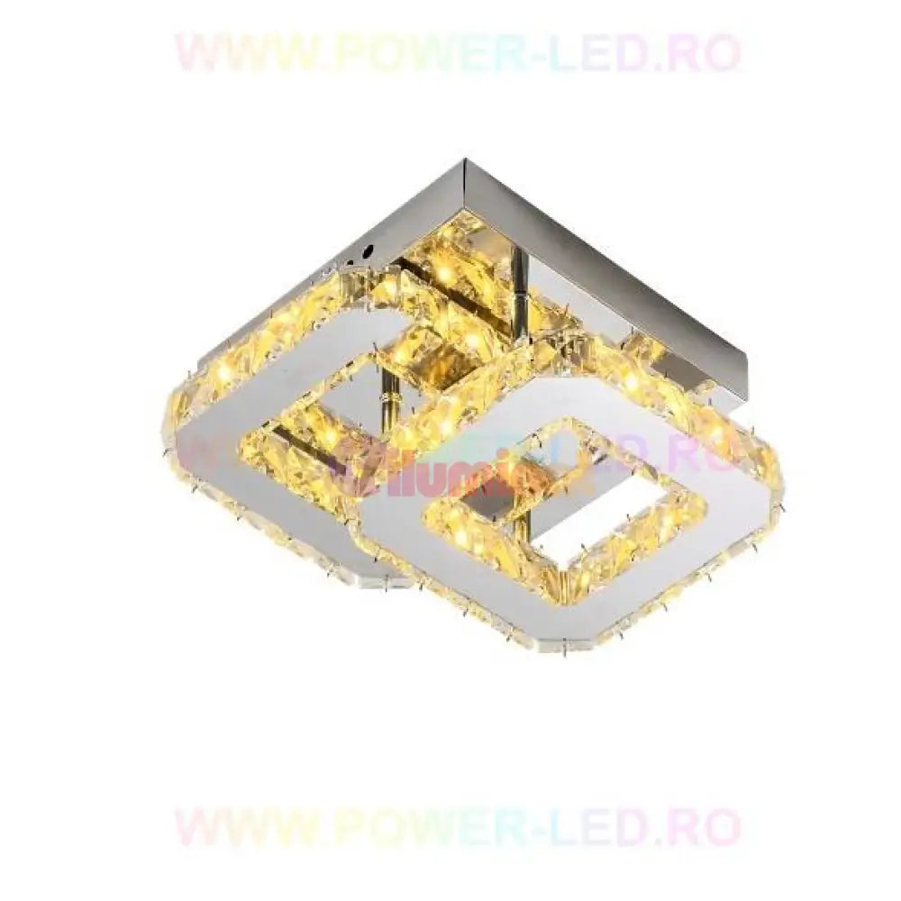 Lustra Led Cristal Double Square Echivalent 200W Lighting Fixtures