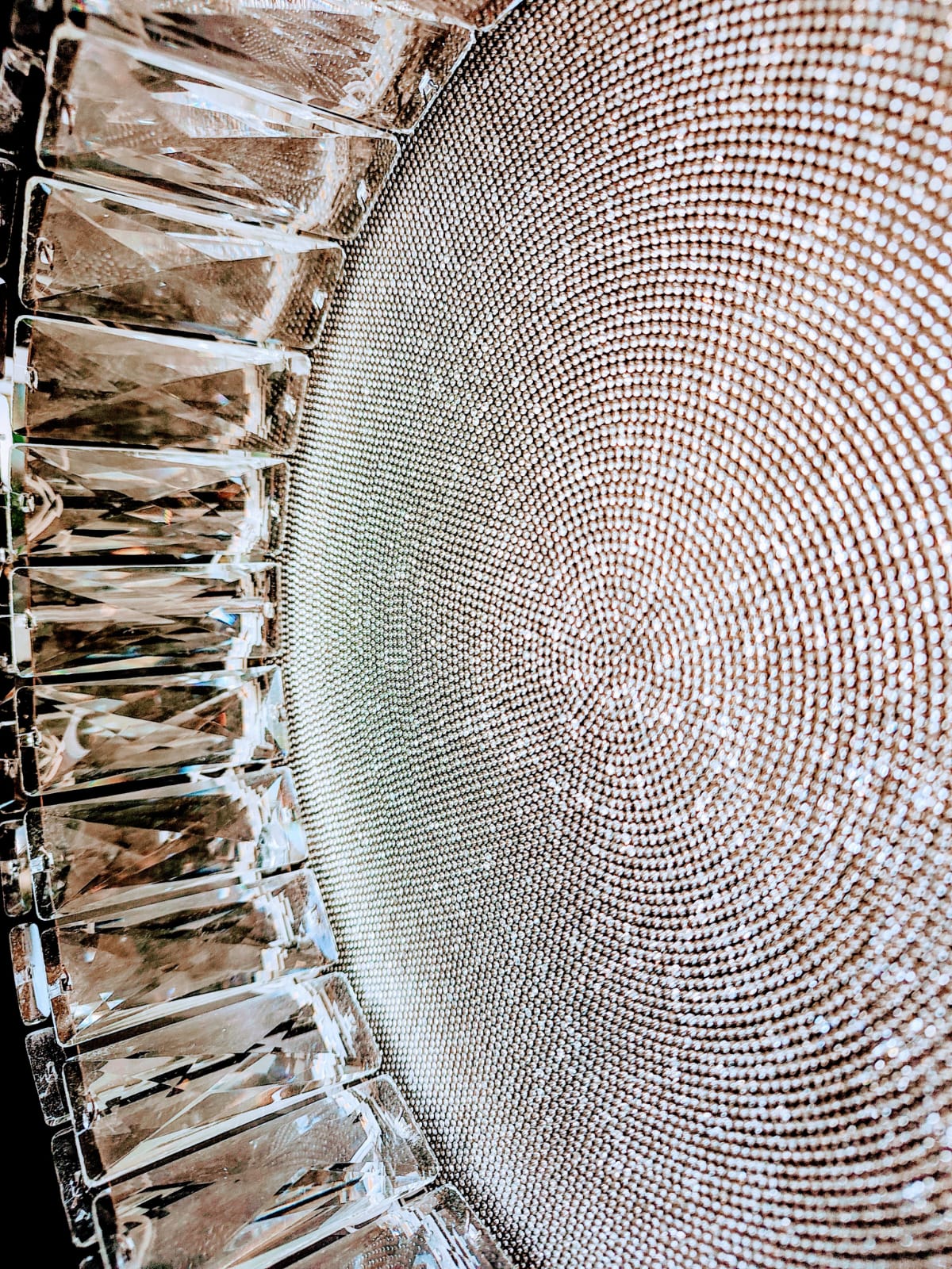 Lustra LED Argintie Glamour Round CRISTAL Telecomanda Chandeliers Crystal