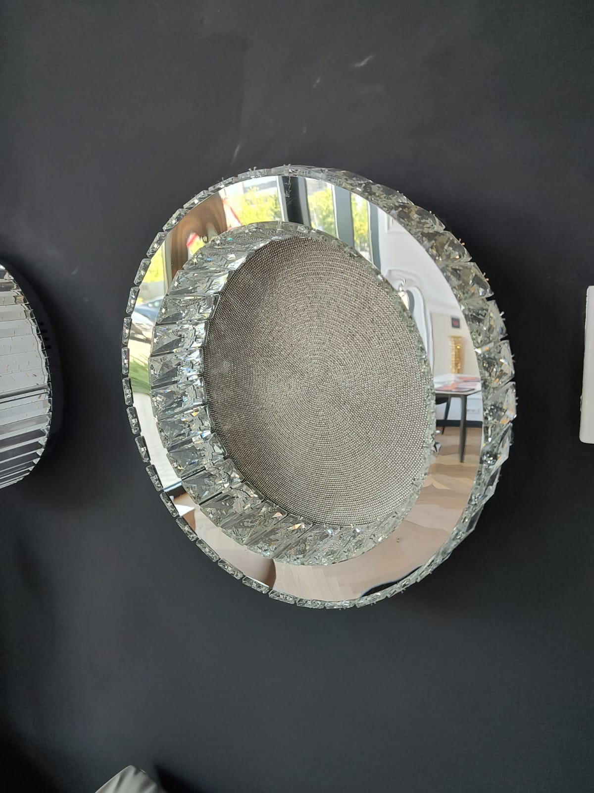 Lustra LED Argintie Glamour Round CRISTAL Telecomanda Chandeliers Crystal