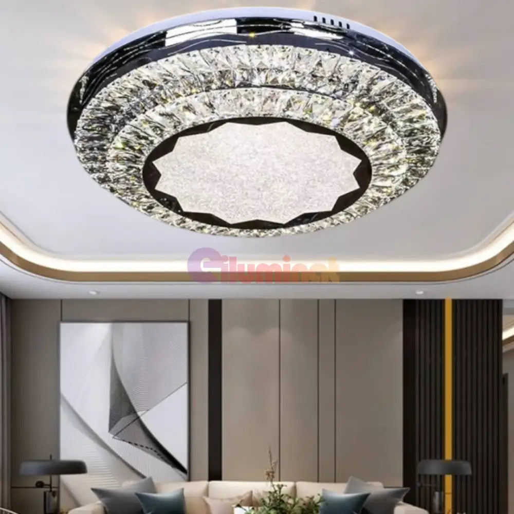 Lustra LED Aplicata Prestige Halo Cristal Telecomanda CHROME / 50CM / CRISTAL Chandeliers