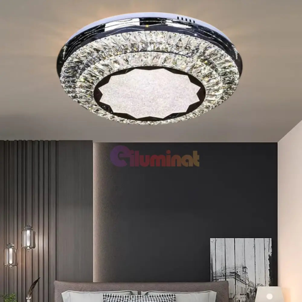 Lustra LED Aplicata Prestige Halo Cristal Telecomanda CHROME / 50CM / CRISTAL Chandeliers
