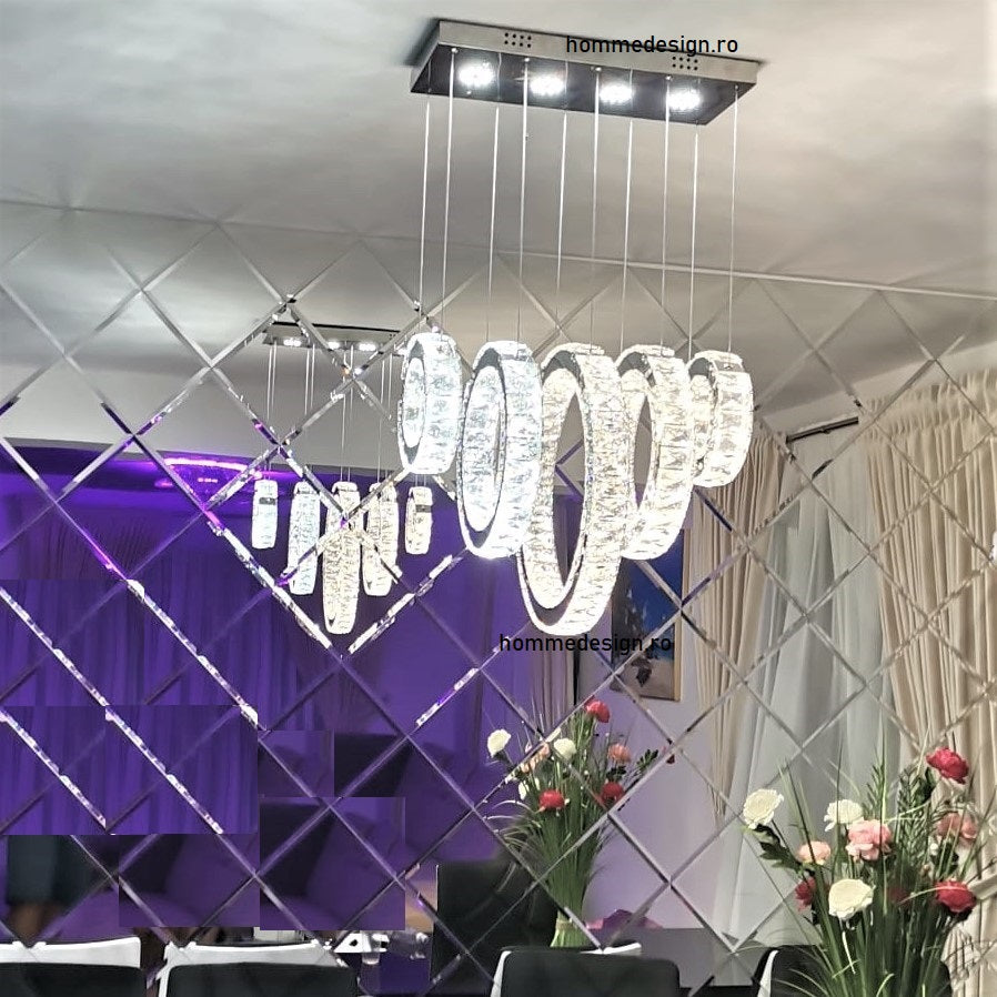 Lustra Led 87W Cristal 5 Segmente Chandeliers