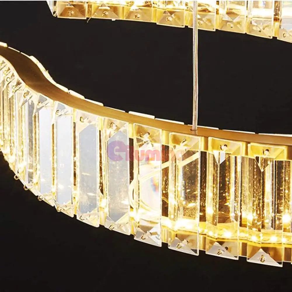 Lustra Led Cristal Suspendata Two Wave Echivalent 400W Ceiling Light Fixtures