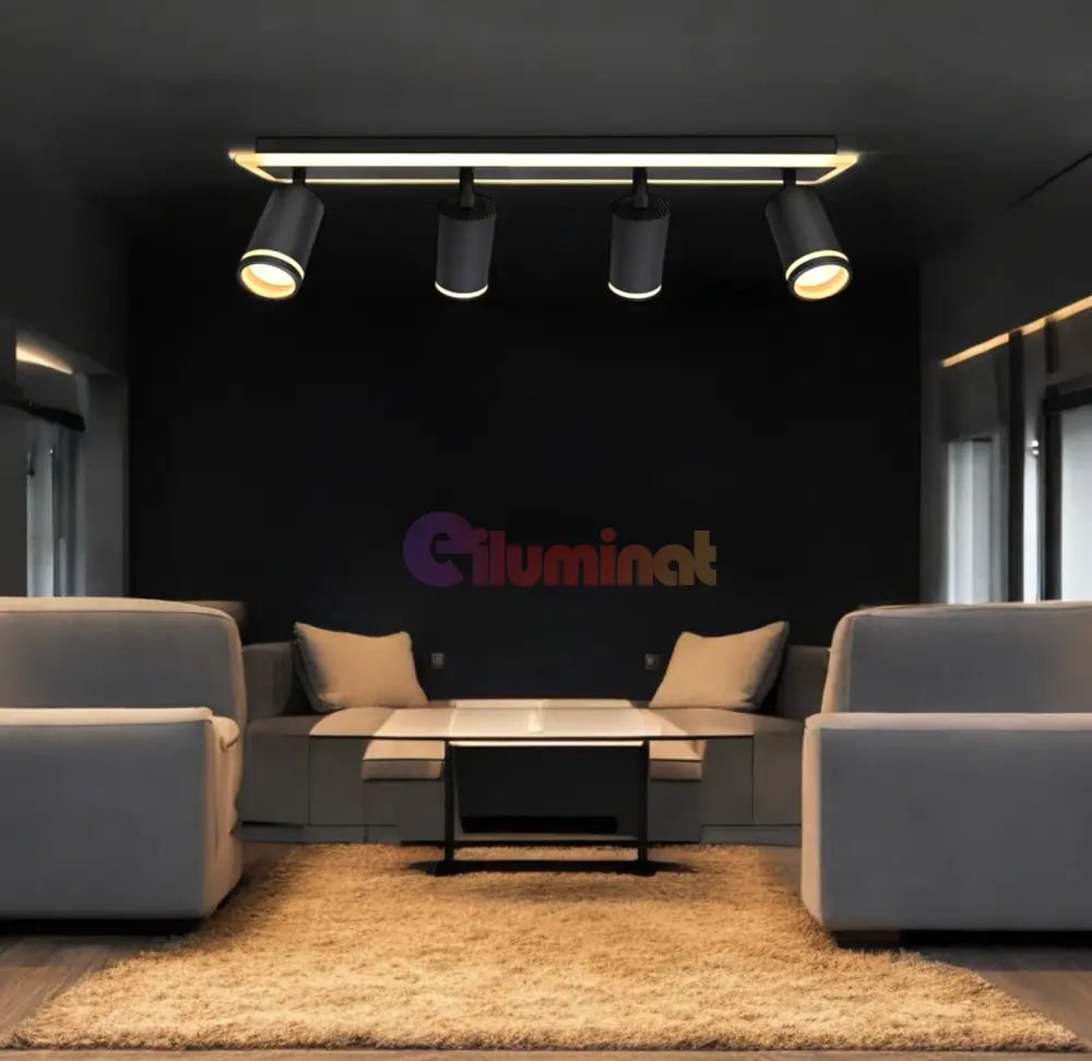 Spot Pe Sina Reglabil 4Xgu10 Noir Glow Led Ceiling Light