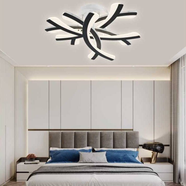 Lustra LED Fynora Black Echivalent 600W Telecomanda NEAGRA / 50CM / MINIMALIST DESIGN Lighting Fixtures