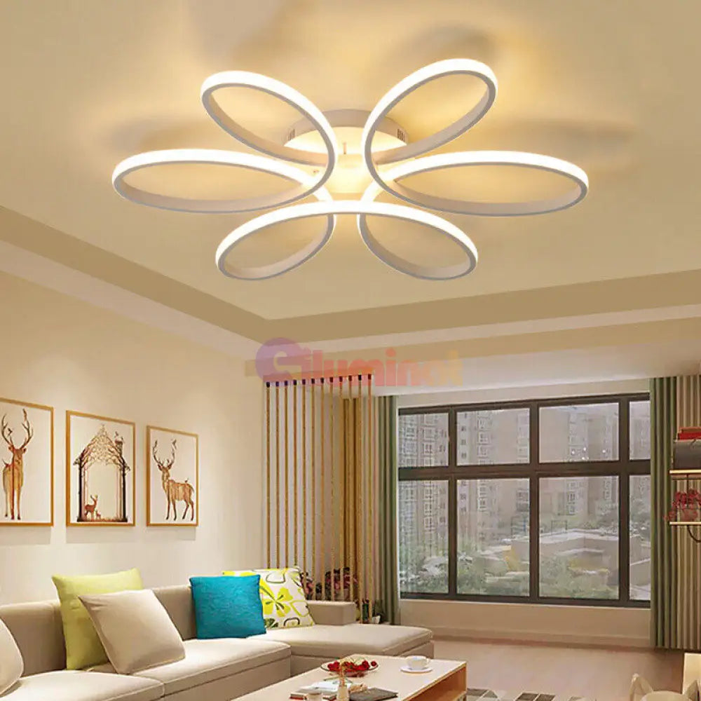 Lustra Led Daisy Alba Echivalent 500W Telecomanda Lighting Fixtures